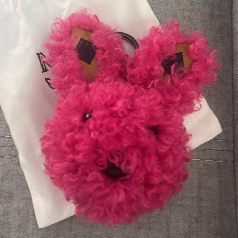 MCM Vibrant Pink Plush Bunny Bag Charm - Picture 2 of 3
